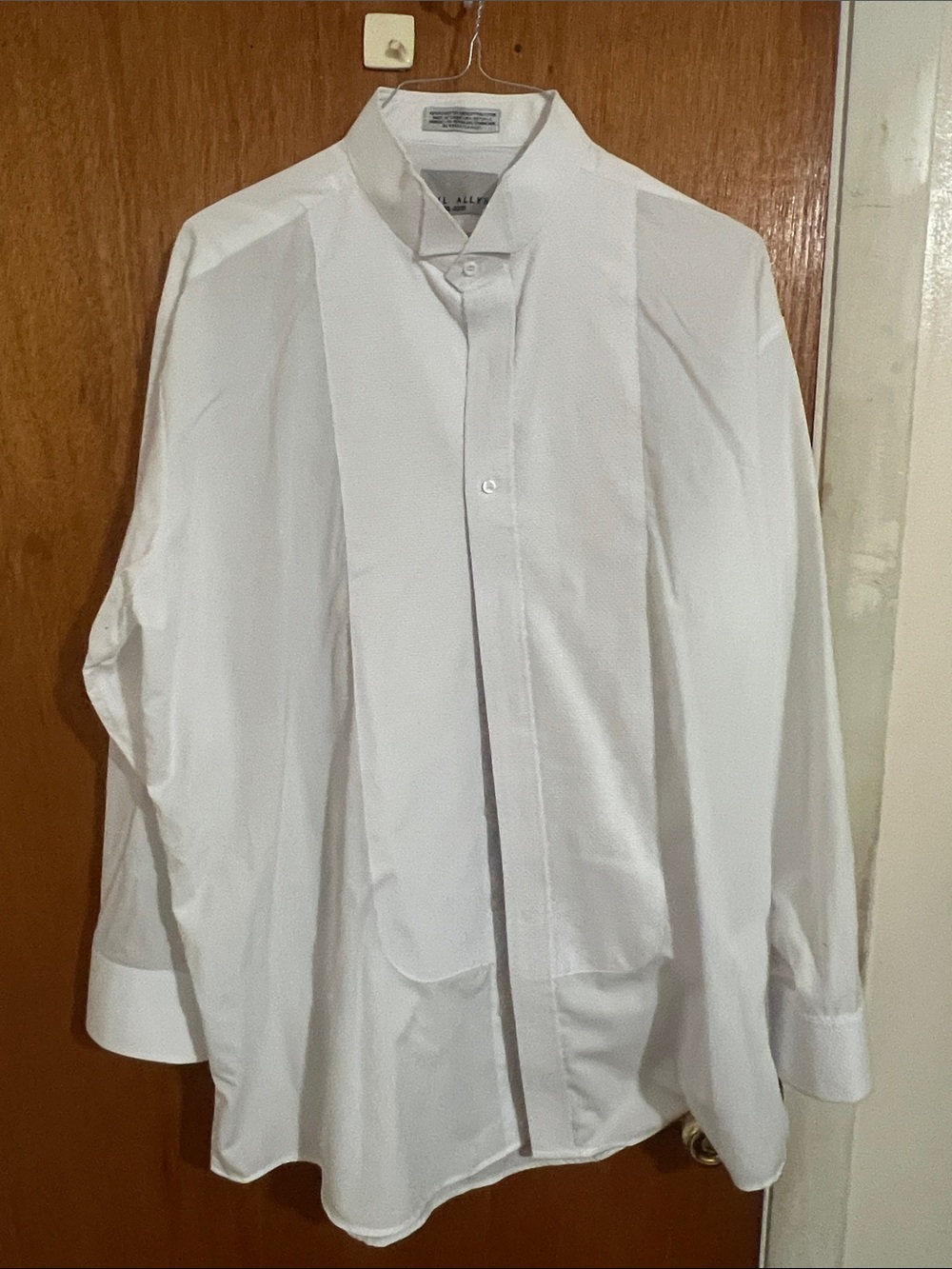 NEIL ALLYN Men's White TUXEDO Mandarin Collar Dress Shirt! Worn only once!